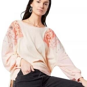 Womens We The Free Feelin It Patchwork Boho Top Size S EUC!